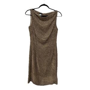 Elspeth Gibson's ANIMAL PRINT COWL NECK FIT&FLARE DRESS Size USA 8